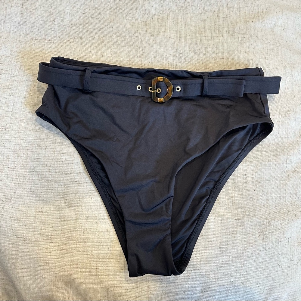 Sunny 79 Black High-Waisted belted Swim Bottoms
